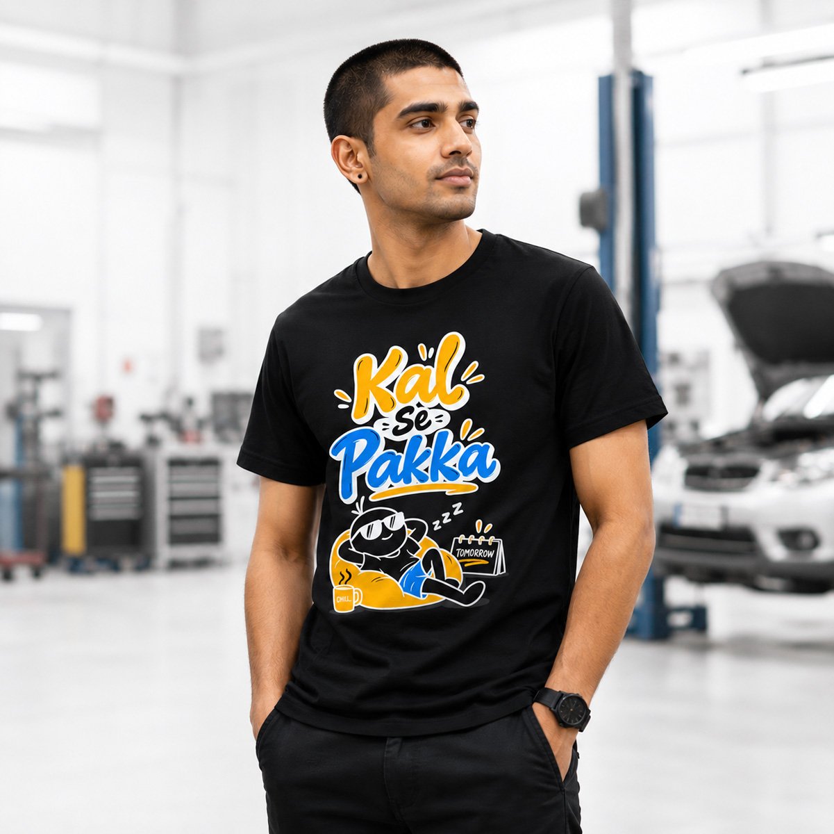 Kal Se Pakka Funny Graphic T-Shirt for Men - Image 2