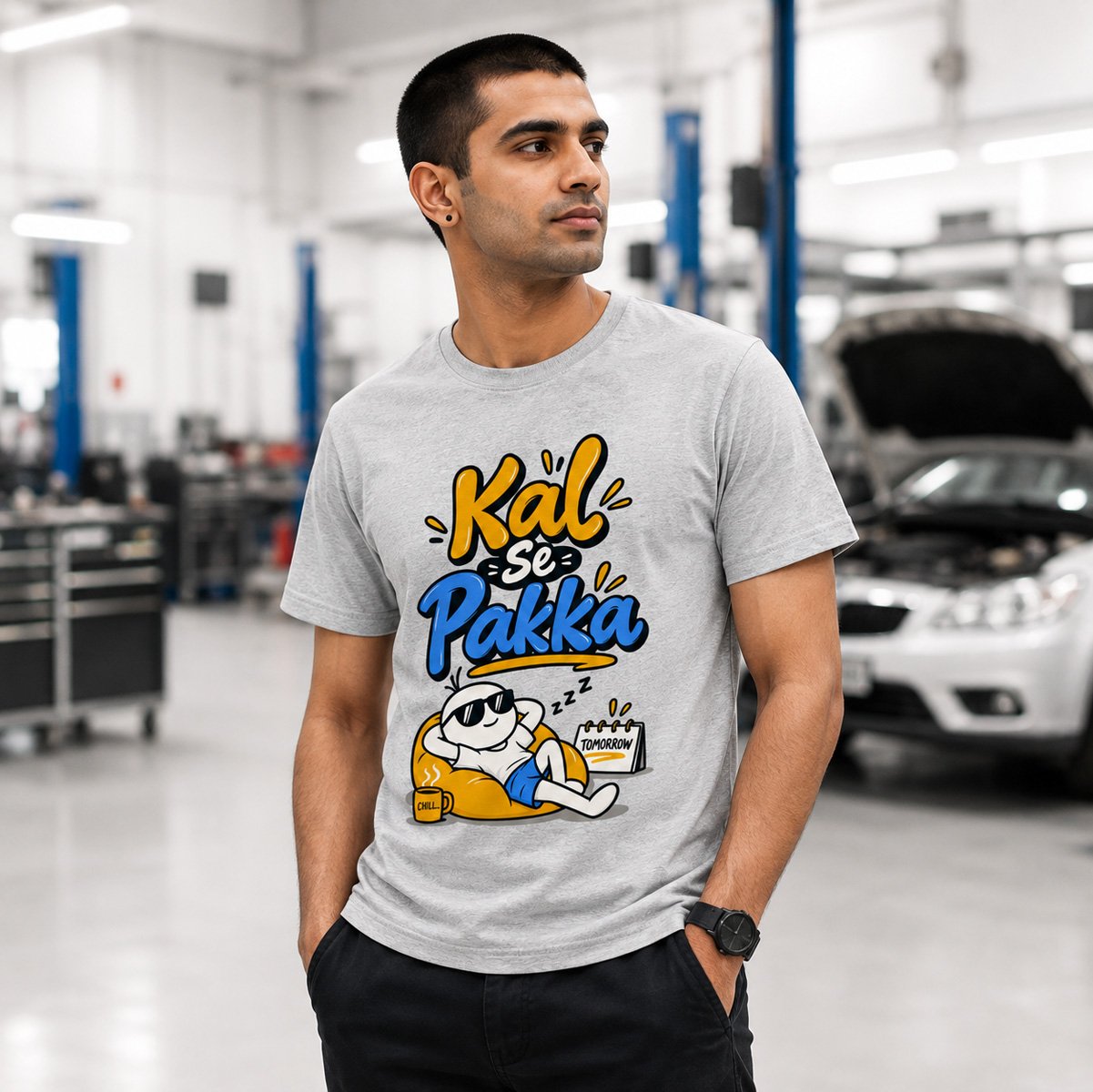 Kal Se Pakka Funny Graphic T-Shirt for Men - Image 5