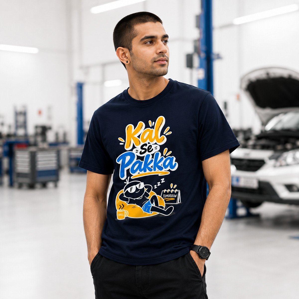 Kal Se Pakka Funny Graphic T-Shirt for Men - Image 4