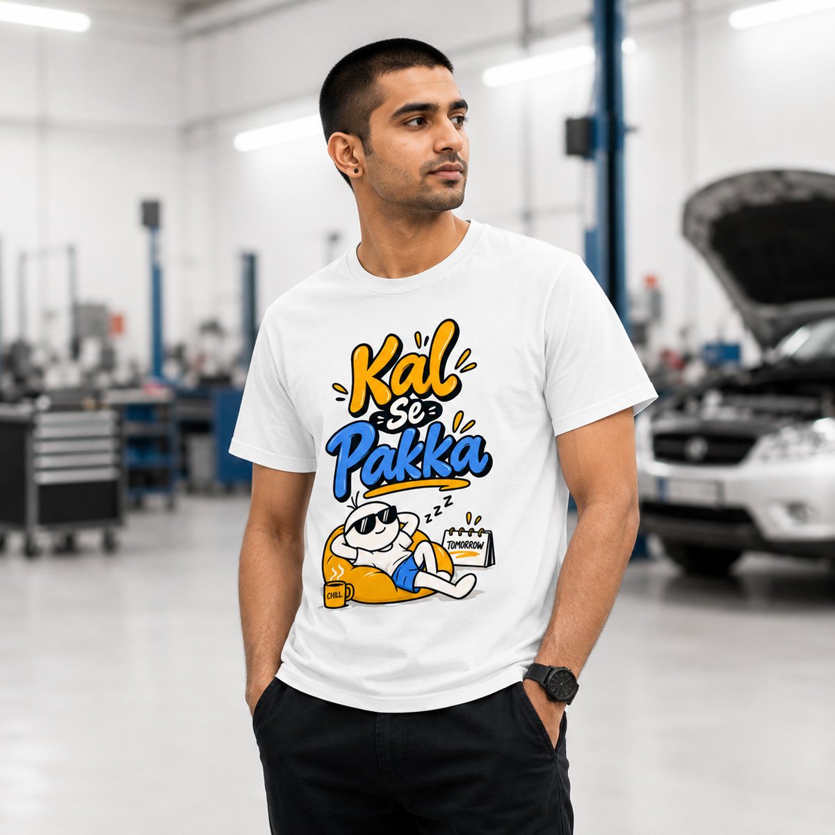 Kal Se Pakka Funny Graphic T-Shirt for Men - Image 3