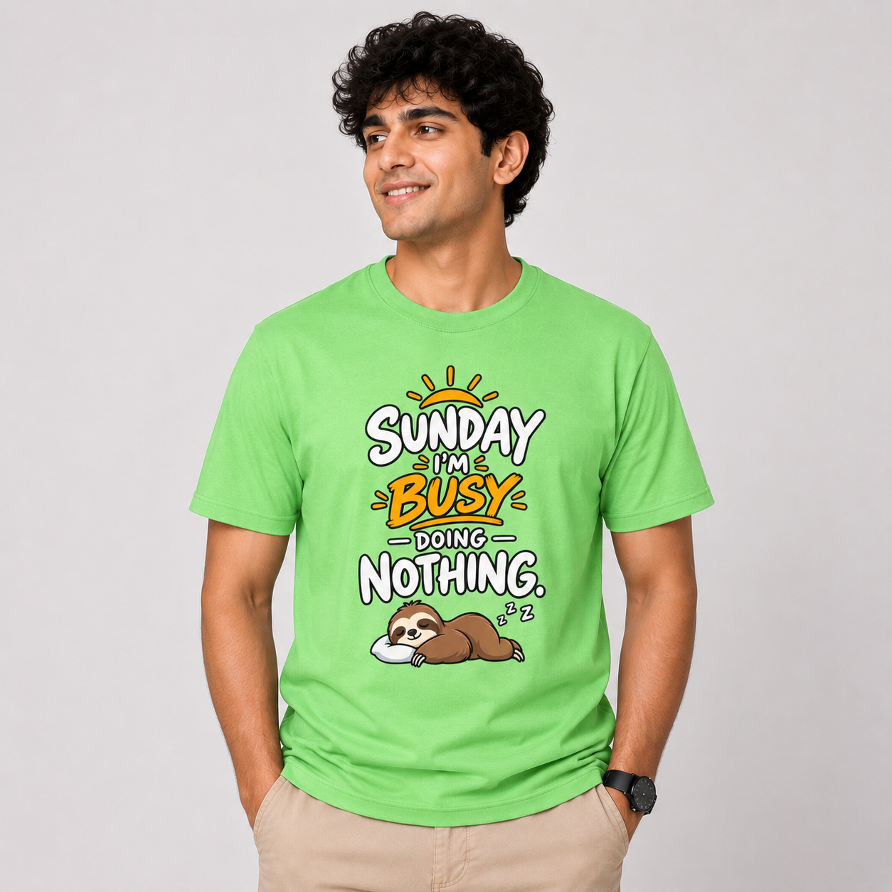 Sunday Doing Nothing Graphic T-Shirt for Men - Image 2