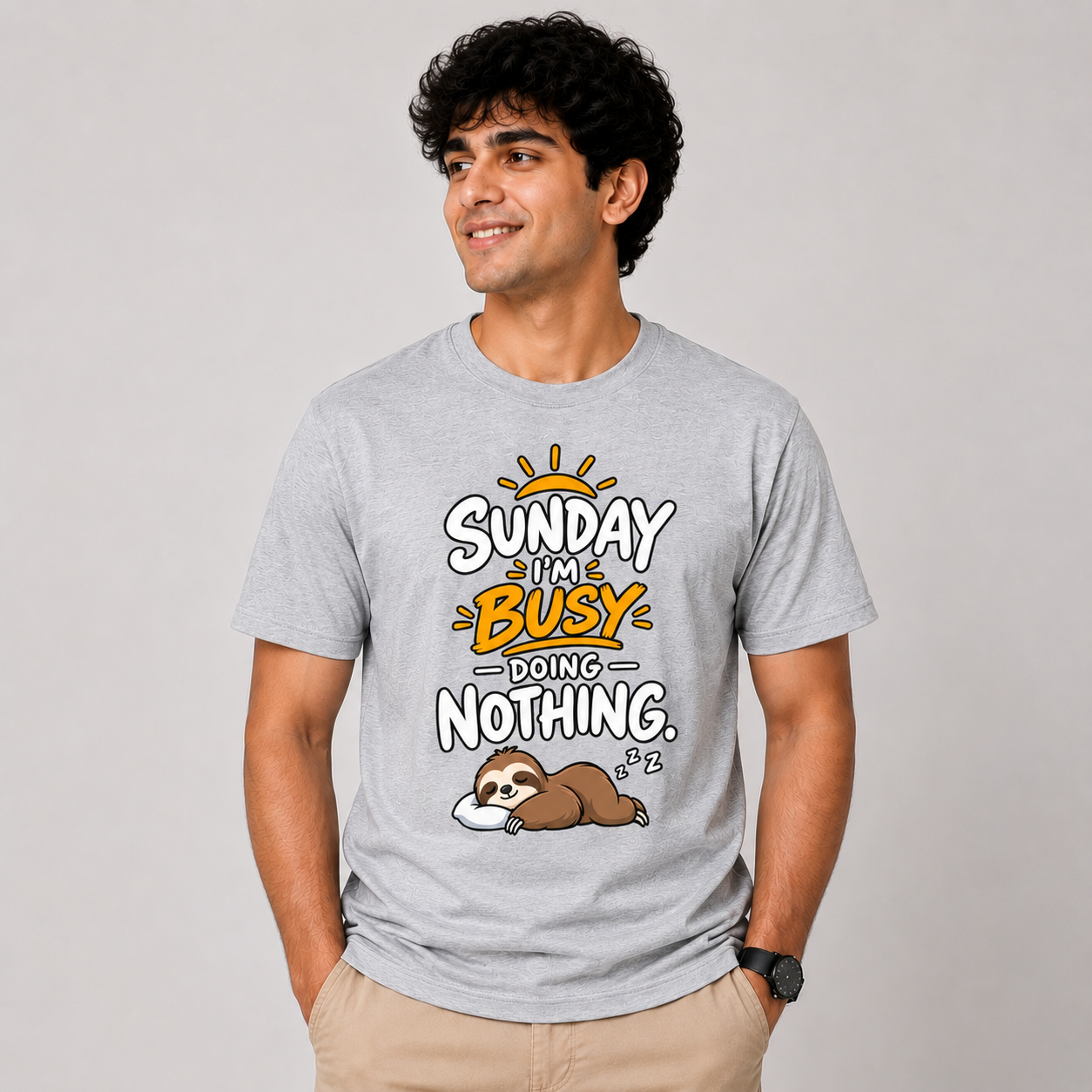 Sunday Doing Nothing Graphic T-Shirt for Men - Image 8