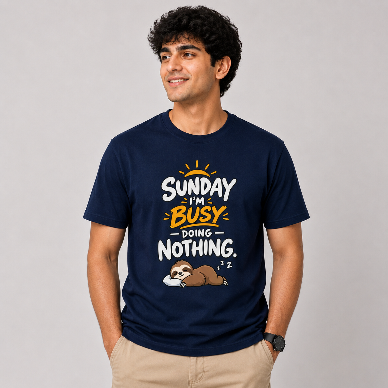 Sunday Doing Nothing Graphic T-Shirt for Men - Image 10