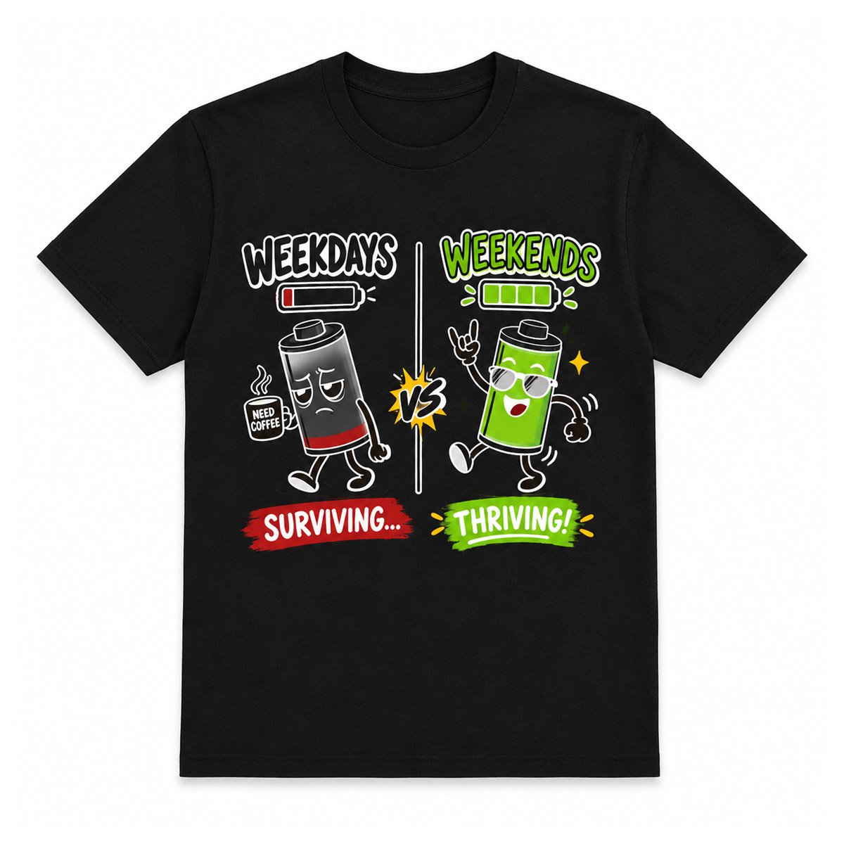 Weekdays vs Weekends Graphic T-Shirt for Men - Image 6
