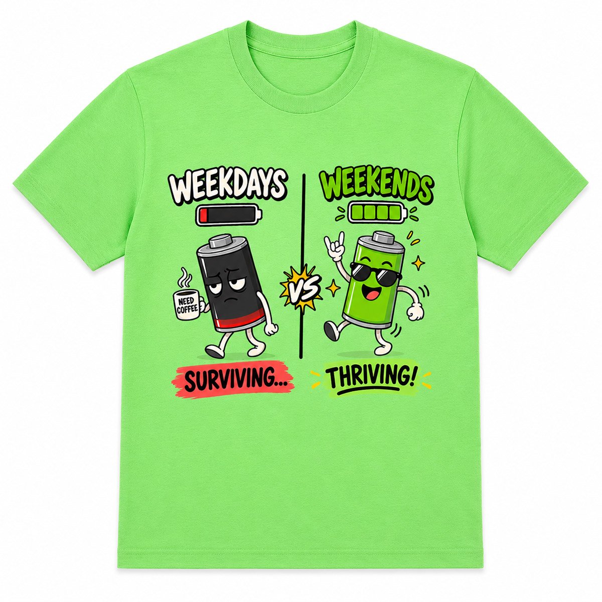 Weekdays vs Weekends Graphic T-Shirt for Men - Image 3
