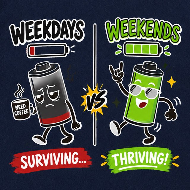 Weekdays vs Weekends Graphic T-Shirt for Men - Image 11