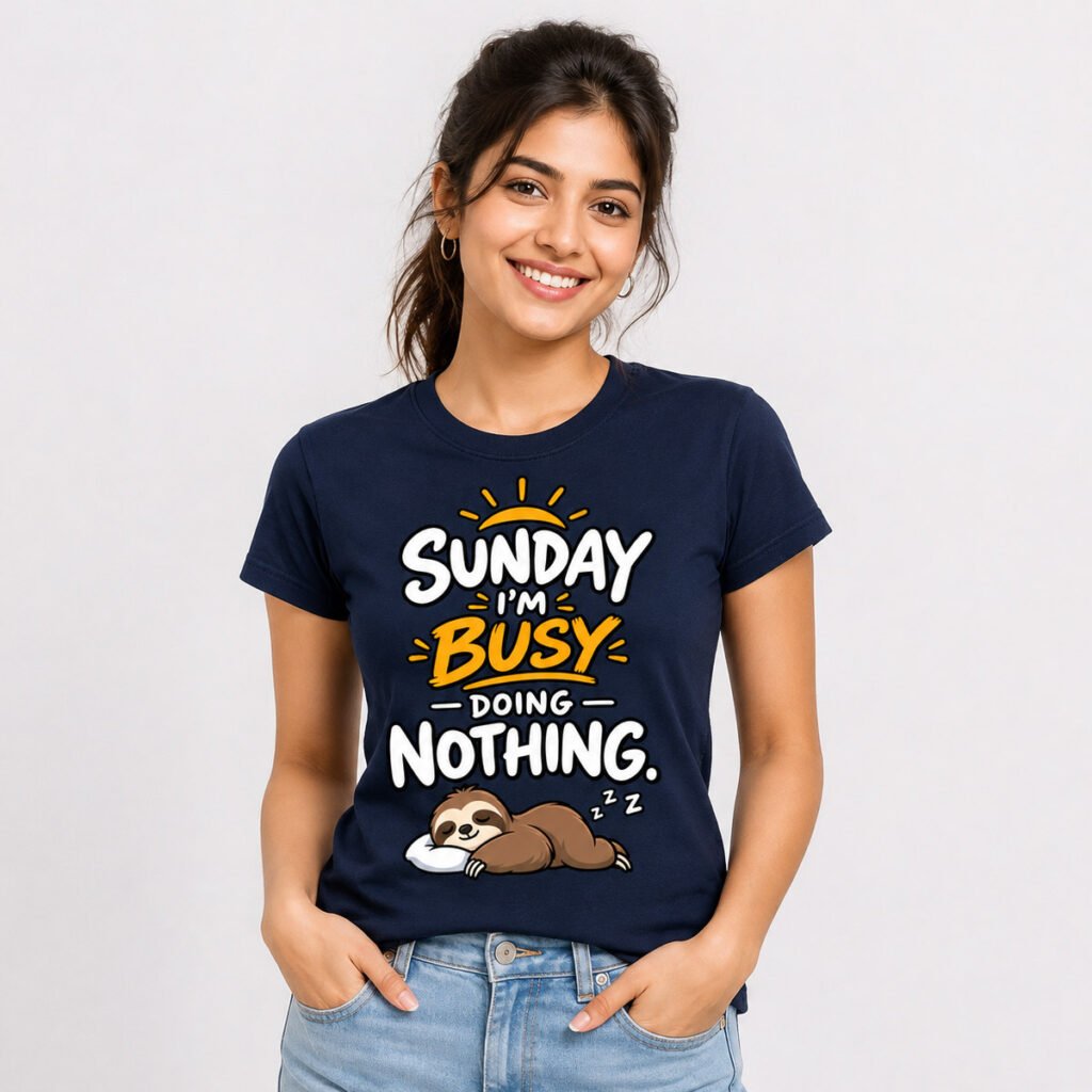 Sunday Doing Nothing Graphic T-Shirt for Women