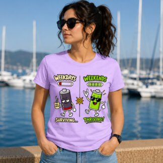 Weekdays vs Weekends Graphic T-Shirt for Women